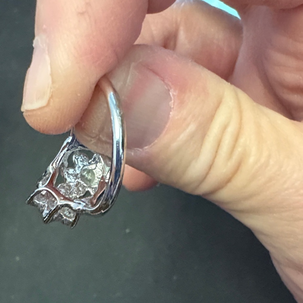 Sterling Silver CZ Floral Ring - Picture 5 of 8